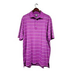 FootJoy Men's FJ Purple Golf Polo Shirt Collared Short-Sleeved Embroidered Sz XL